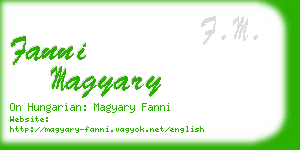 fanni magyary business card